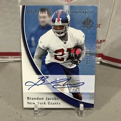 2005 sp authentic rookie brandon jacobs auto! /850! giants rare rc - Image 1 of 2