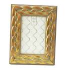 Photo Frame Flat Braid Gold Metallic Finish With Light Verdigris Green Wash 4x6