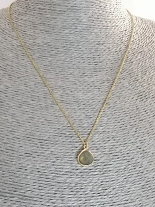 14ct Gold Plated Bezel set Pendant necklace Chain Flash Labradorite 697 - Picture 1 of 23