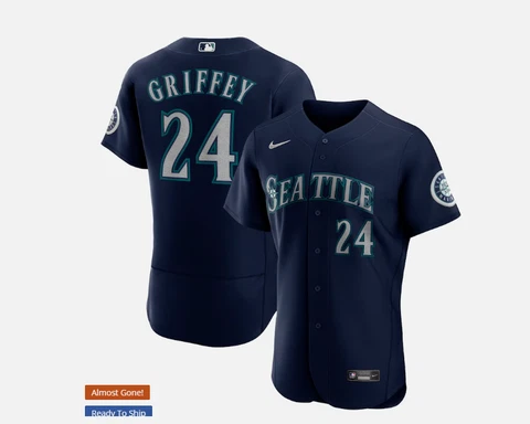 Men's Seattlest Marinerst Kens Griffey Jr Navy Alternate Authentic Official Pl Cover