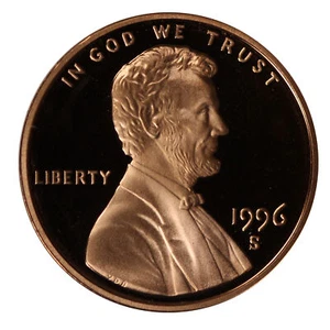 1996 -S Lincoln Memorial Cent Gem Proof Single Coin - Picture 1 of 6