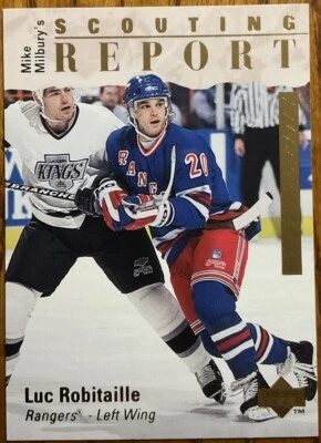 1995-96 Upper Deck Electric Ice Gold RARE Luc Robitaille MM Scouting Report #244 - Image 1 of 3