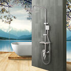  Chrome 8" Rain Shower Head Mixer Valve Hand Held Shower Faucet & Shelf Set