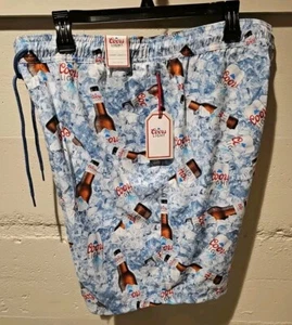Herren Coors hell Bier Kordelzug blau Badehose Größe XL groß neu mit Etikett Länge kurz - Bild 1 von 9
