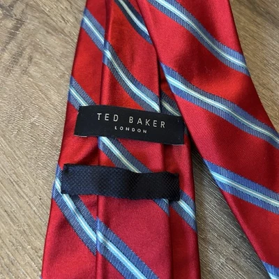 Ted Baker London Men's Silk Tie Multicolored 3” Red Blue - Image 1 of 4
