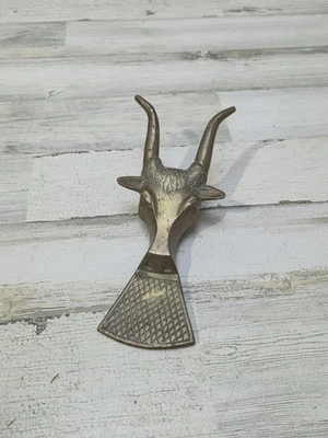 Vintage Solid Brass Bull Steer Longhorn Boot Jack Shoe Puller  - Image 1 of 4