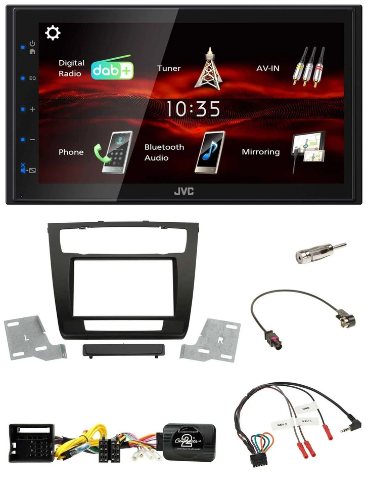 JVC USB Bluetooth Lenkrad DAB 2DIN Autoradio für BMW 1er aut. Klima E81/E82/E87/ - Bild 1 von 4