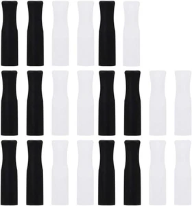 22 Stück Wiederverwendbare Strohhalme Tips, Silikon Strohhalm Einheitsgröße, Weiß-Schwarz 22 Stück - Bild 1 von 3