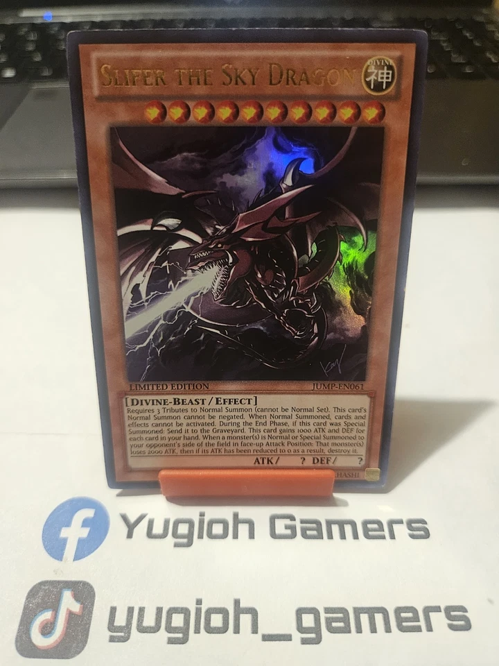 Yu-Gi-Oh Slifer The Sky Dragon JUMP Limited Edition Ultra Rare Light Played  - Image 1 of 1