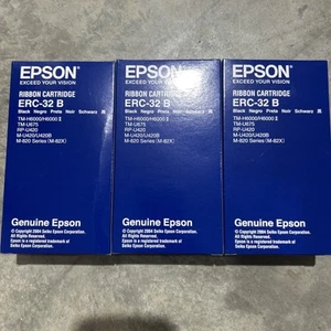 3 BOXES EPSON RIBBON CARTRIDGE ERC-32 B BLACK TM H6000 U675 RP-U420 M-U420 M-820 - Afbeelding 1 van 8