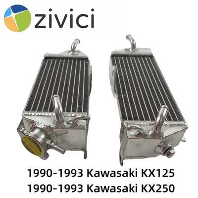 Radiador para Kawasaki KX250 KX 250 1990-1993 1991 1992 90 91 92 93 aluminio completo Foto 1 de 4