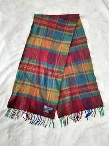 Authentic Burberry 60% Cashmere 40% Wool MadeIn Scotland Plaid Wide Check Scarf - Picture 1 of 4