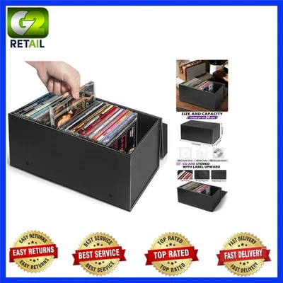 Caja de almacenamiento de CD negra apilable para hasta 30 estuches para joyas - Organiza con estilo Foto 1 de 4