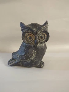 Owl Figurine Carved Look Resin . Elegant Halloween Or Everyday Decor - Picture 1 of 5