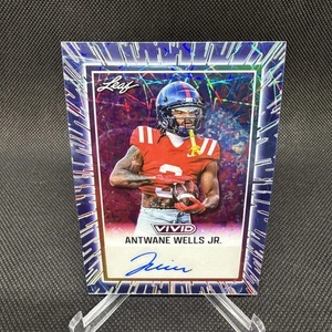 2025 Leaf Vivid Antwane Wells Jr Auto /6 #BA-AWJ Ole Miss - Picture 1 of 2