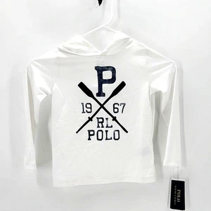 Polo Ralph Lauren Logo Graphic Hooded Cover-Up - White Top Size 4T Coastal - Bild 1 von 7