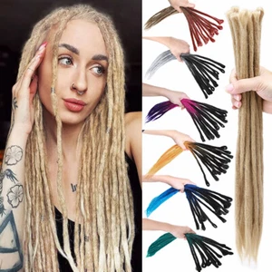 20"/24" Dreadlocks Hippie Handmade Hair Extensions As Human Dreads Locs Ombre US - Picture 1 of 29