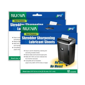 2 PACKS Nuova Shredder Sharpening & Lubricant Sheets (24 counts) - Picture 1 of 5