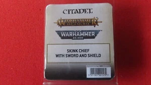Warhammer Fantasy AoS Eidechsen Seraphon Skink Chief mit Schwert und Schild Metall - Bild 1 von 3