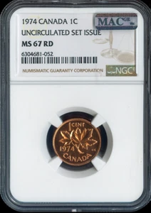 1974 Canada Small Cent NGC MS67 RD MAC - Quality - Picture 1 of 2