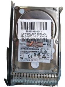 LENOVO 7XB7A00024 00YK013 2.5" 300GB 10K SAS 12Gb Hot Swap 512n HDD - Picture 1 of 6