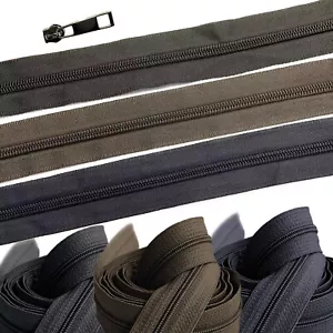 Durchgehende Reißverschlusskette für Füße, unfertiger Reißverschluss - Nylon #5 - blau schwarz braun - Bild 1 von 13
