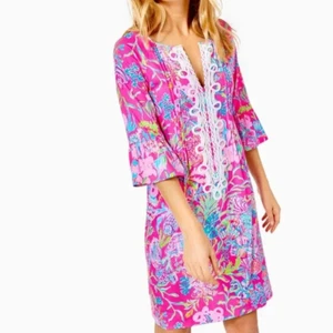 Lilly Pulitzer Krysta Shift Dress *Shell Me Something Good* Soutache Trim Sz L - Picture 1 of 20