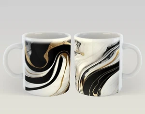 11oz Mug - Black & White Marble - Pattern Colourful Arty Nature Cute Kitchen - Picture 1 of 1