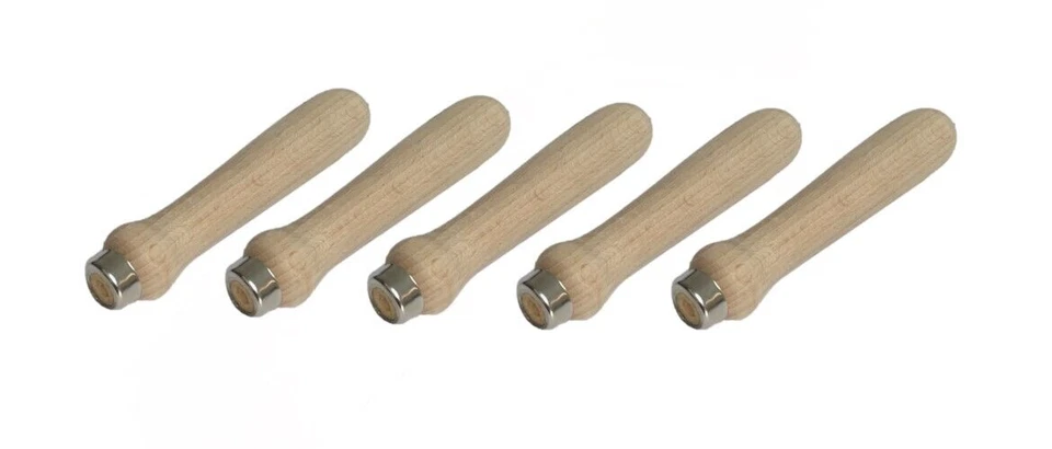 5PC WOOD FILE HANDLES 3-1/2" LONG 2MM BORE FOR OUR SMALL FILES BY RDGTOOLS - Image 1 of 1