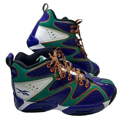Zapatillas de baloncesto Reebok Kamikaze 1 Mid Aztec para hombre talla 8 verde púrpura Foto 1 de 4