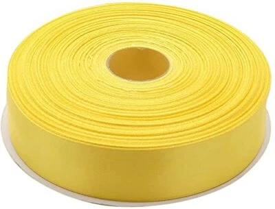 Ribbon Solid Satin Ribbon Roll Light Gift Wrap Ribbon Decoration Yellow 50Yard - Image 1 of 4