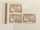 rare bloc de 3 timbres Mexique 1917 40 centavos violet