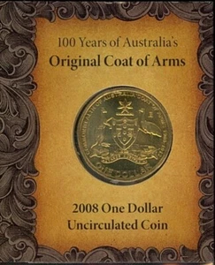 2008 Australian Coat of Arms Centenary Last $1 B Privy Mark Brisbane Coin Folder - Picture 1 of 3