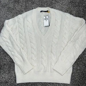POLO RALPH LAUREN Cashmere Cable Knit sweater cream womens sz XXS $498 new - Picture 1 of 9