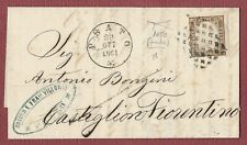 lettera storia postale regno Sardegna c.10 cioccolato frode Prato Bottacchi 1861