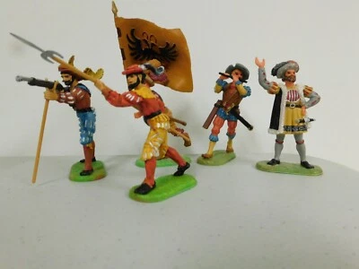 Elastolin 70mm Infantería y Portador de Bandera Landsknecht Landsknechte x5 Lote C WW Foto 1 de 2