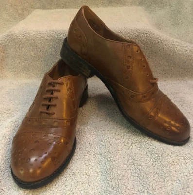 Oxford Miz Mooz para mujer Monaco marrón cuero envejecido puntera brogue talla 7,5 Foto 1 de 4