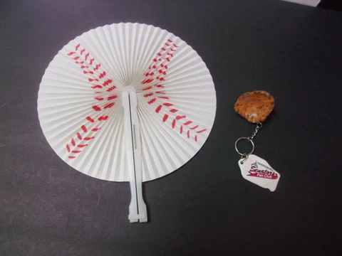 Harrisburg Senators Keychain w/ Glove & Folding Baseball Hand Fan Club Souvenirs Cover