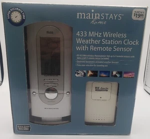 Mainstays Home 433 mhz wireless weather station clock with remote sensor NOB - Picture 1 of 6