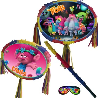 18" grande aniversário Pinata música trolls tema festa papoula esmagamento jogo bastão colorido - Imagem 1 de 2