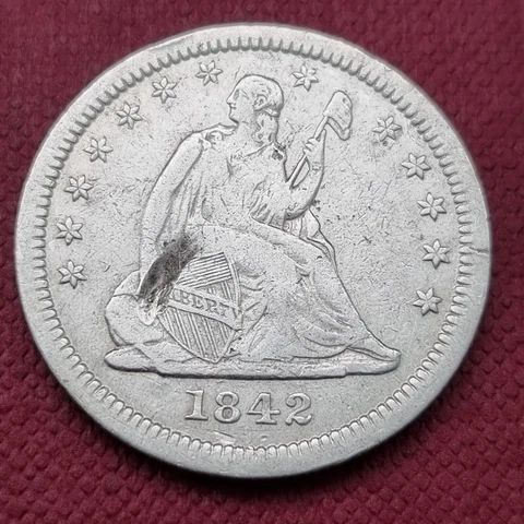 1842 O Seated Liberty Quarter 25c Better Grade XF Details #50912 Cover