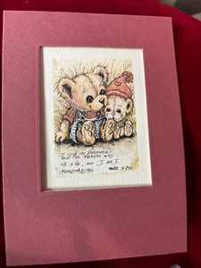 1983 Jody Bergsma Limited Edition Lithographie 4632/7500 Bären I Love My Brother - Bild 1 von 3
