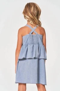 NWT Girls CHASER Coastal Cloth Flouncy Sundress CRISSCROSS BACK SIZE 14 NWT - Picture 1 of 3
