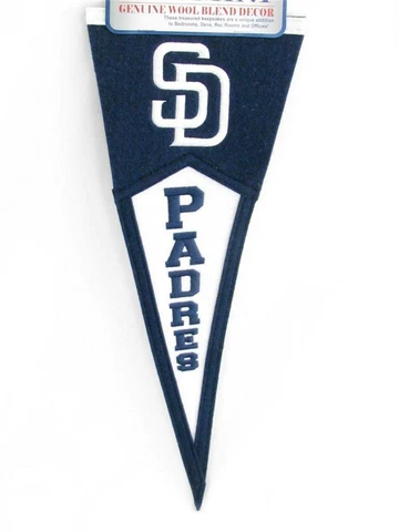 San Diego Padres Blue Mini Wool Pennant Banner Flag Man Cave Decor MLB Souvenir Cover