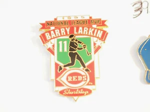 Barry Larkin Red Socks Lapel Pin  National League Shortstop MVP Baseball Player  - Picture 1 of 3