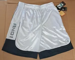 And1 Herren Basketball Fitnessstudio Trainingsshorts weiß und grau ALLE GRÖSSEN L XL 2XL 3XL - Bild 1 von 8