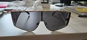 DG2305 02/87 145 DOLCE & GABBANA OVERSIZED WOMEN SUNGLASSES GOLD GREY EYEWEAR - Picture 1 of 8