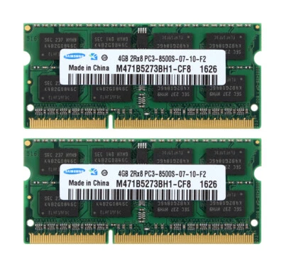 MARKENLOS Lot Samsung 8GB 4GB 2RX8 DDR3 1066MHz PC3-8500S CL8 SODIMM Laptop RAM Speicher $