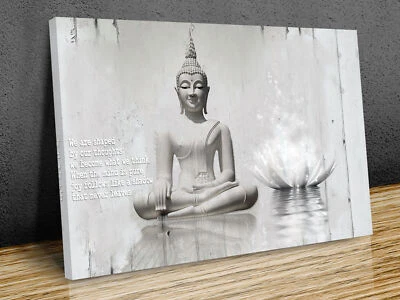 Buda Meditación Citas Lienzo Impresión Arte Arte Enmarcado Pared o Impreso Solo Foto 1 de 4