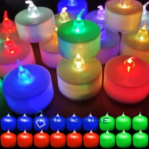 6-24pc Flameless Battery Operated LED Tea Lights Flickering/Steady Votive Candle - Picture 1 of 28
